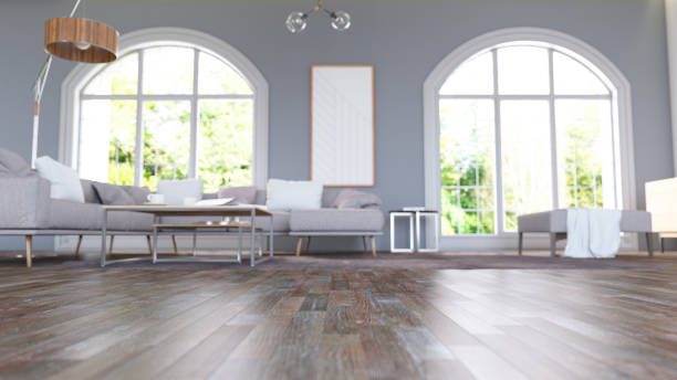 Warm wooden flooring inside a modern home
